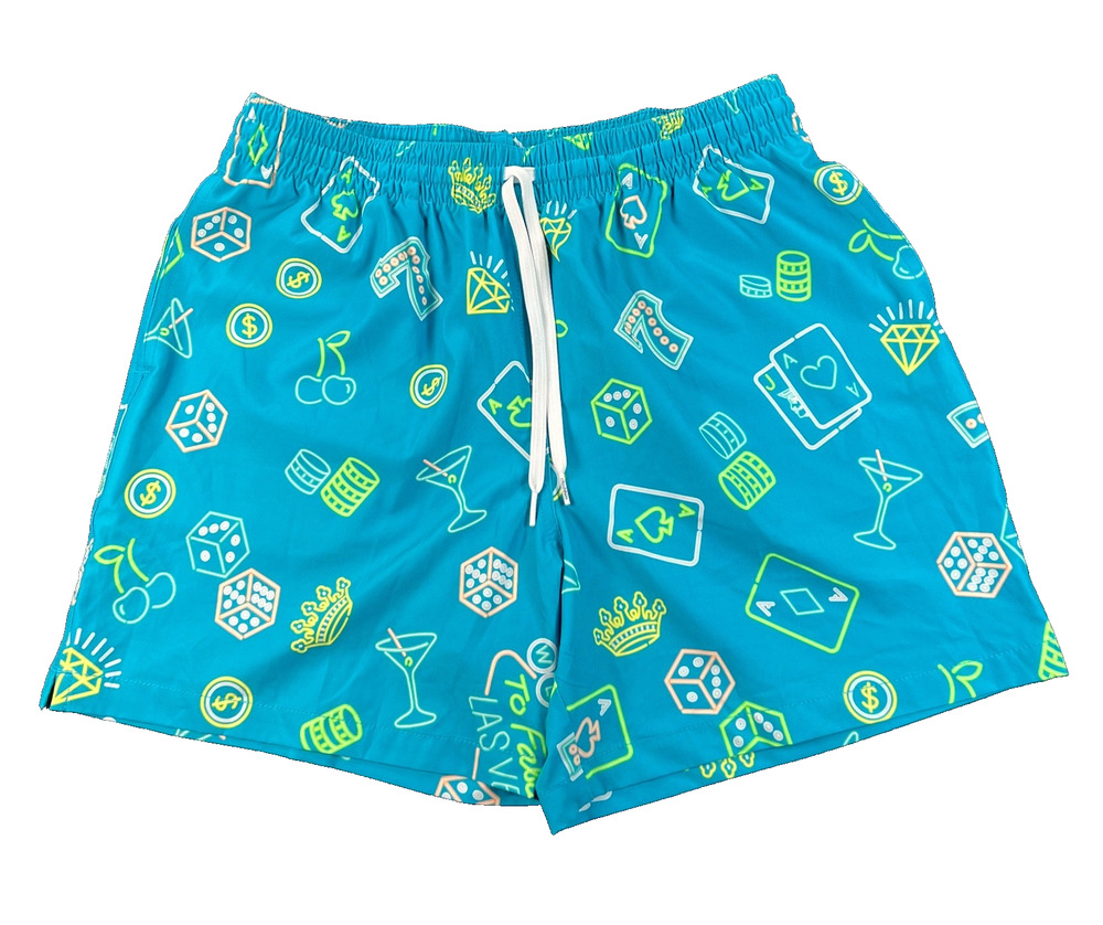 Chubbies Neon Panthers Classic 5.5" Swim Trunks in Lucky Dice Print (Men's L)
